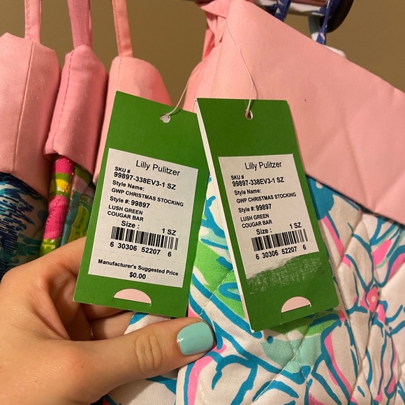 NWT Set of Matching Splish Splash Lilly Pulitzer Christmas Stockings - Picture 4 of 4